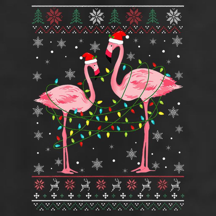 Funny Flamingo Lights Tangled Ugly Sweater Christmas Animals 25L Jumbo Tote