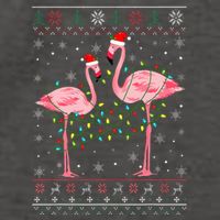 Funny Flamingo Lights Tangled Ugly Sweater Christmas Animals Vector Backpack