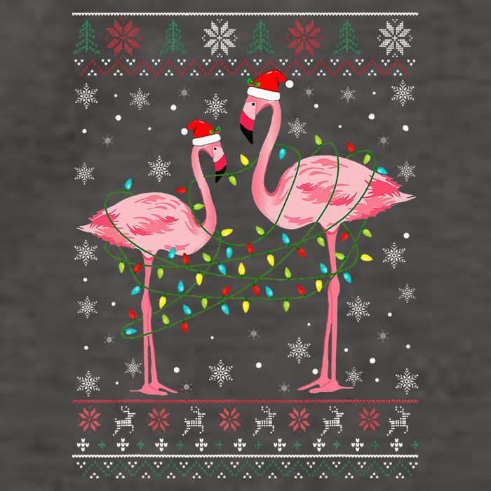 Funny Flamingo Lights Tangled Ugly Sweater Christmas Animals Vector Backpack