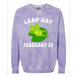 Funny Frog Leap Day February 29 Birthday Feb 29 Leap Year Colorblast Crewneck Sweatshirt