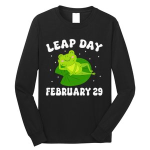 Funny Frog Leap Day February 29 Birthday Feb 29 Leap Year Long Sleeve Shirt