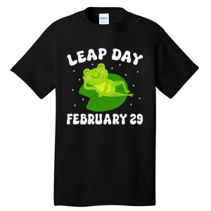 Funny Frog Leap Day February 29 Birthday Feb 29 Leap Year Tall T-Shirt