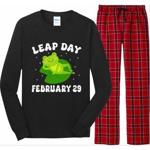 Funny Frog Leap Day February 29 Birthday Feb 29 Leap Year Long Sleeve Pajama Set