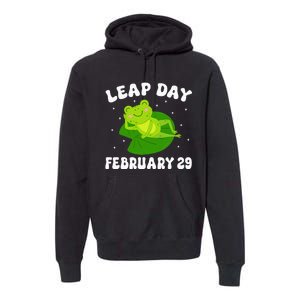 Funny Frog Leap Day February 29 Birthday Feb 29 Leap Year Premium Hoodie