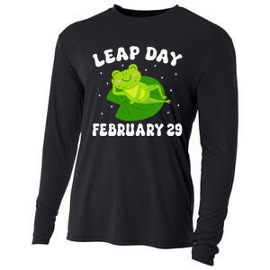 Funny Frog Leap Day February 29 Birthday Feb 29 Leap Year Cooling Performance Long Sleeve Crew