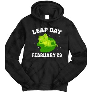 Funny Frog Leap Day February 29 Birthday Feb 29 Leap Year Tie Dye Hoodie