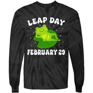 Funny Frog Leap Day February 29 Birthday Feb 29 Leap Year Tie-Dye Long Sleeve Shirt