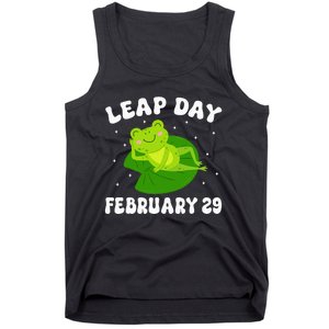 Funny Frog Leap Day February 29 Birthday Feb 29 Leap Year Tank Top