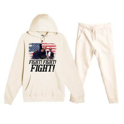 Fight Fist Legend Trump 2024 Survived Shot At Election Rally Premium Hooded Sweatsuit Set