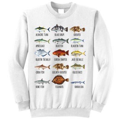 Funny Fishing Lover Types Of Saltwater Fish Species Biology Sweatshirt
