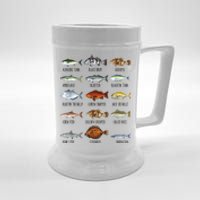 Funny Fishing Lover Types Of Saltwater Fish Species Biology Beer Stein