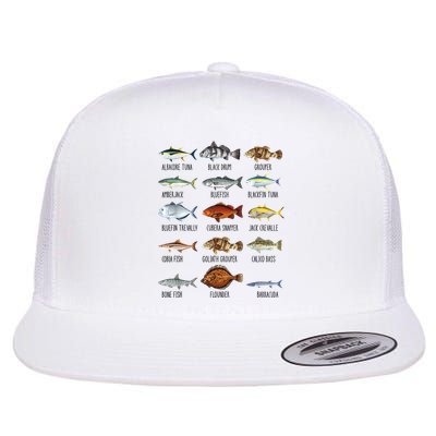 Funny Fishing Lover Types Of Saltwater Fish Species Biology Flatbill Hat