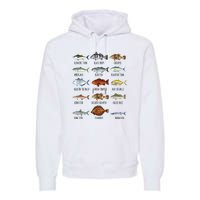 Funny Fishing Lover Types Of Saltwater Fish Species Biology Premium Hoodie