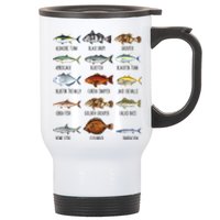 Funny Fishing Lover Types Of Saltwater Fish Species Biology Stainless Steel Travel Mug