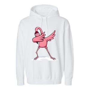 Funny Flamingo Lights Snow Christmas Animals Birds Pink Dab Great Gift Garment-Dyed Fleece Hoodie