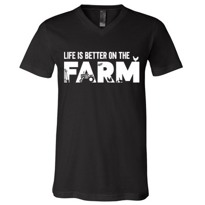 Farm Farmer Life Is Better On The Farm V-Neck T-Shirt