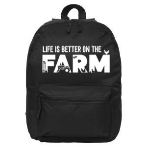 Farm Farmer Life Is Better On The Farm 16 in Basic Backpack