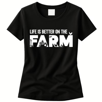 Farm Farmer Life Is Better On The Farm Womens T-Shirt