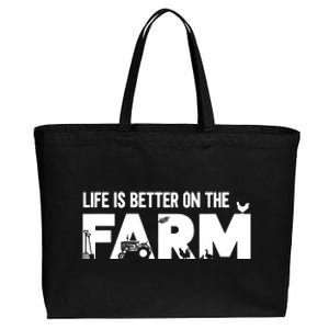 Farm Farmer Life Is Better On The Farm Cotton Canvas Jumbo Tote