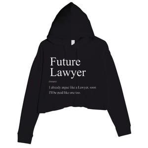 Funny Future Lawyer Gift For Law School Graduate Attorney Crop Fleece Hoodie