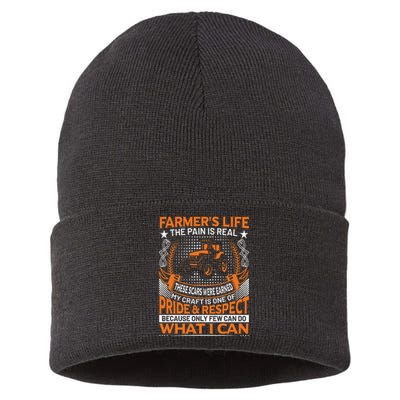 Funny Farmer’s Life Tractors Planting Crops Sustainable Knit Beanie