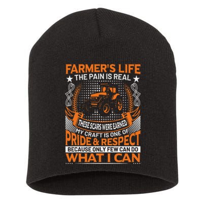 Funny Farmer’s Life Tractors Planting Crops Short Acrylic Beanie