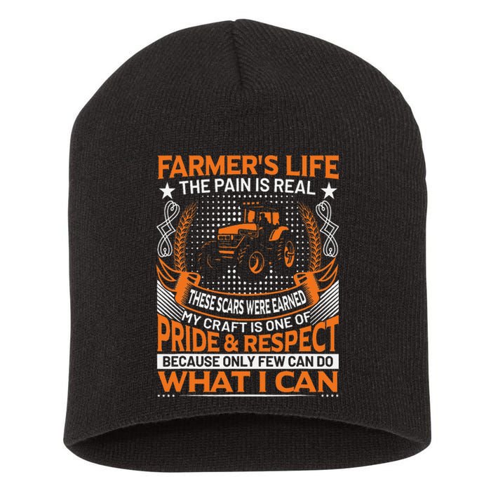 Funny Farmer’s Life Tractors Planting Crops Short Acrylic Beanie