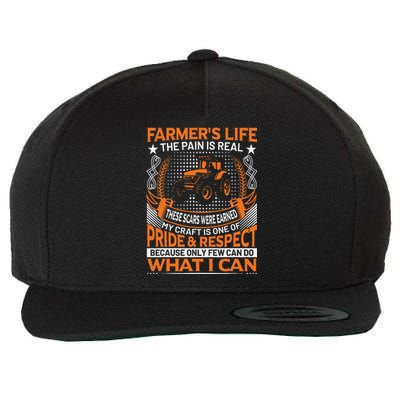 Funny Farmer’s Life Tractors Planting Crops Wool Snapback Cap