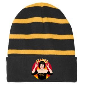 Flames Striped Beanie with Solid Band