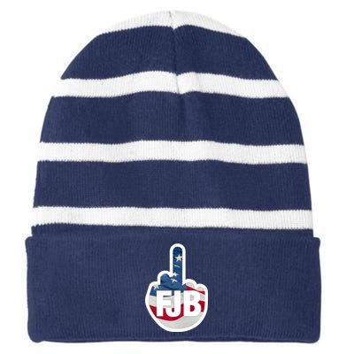 FJB Flag Logo Striped Beanie with Solid Band