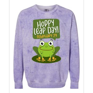 Funny Frog Lover Hoppy Leap Day February 29 Gift Colorblast Crewneck Sweatshirt