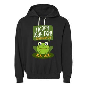 Funny Frog Lover Hoppy Leap Day February 29 Gift Garment-Dyed Fleece Hoodie