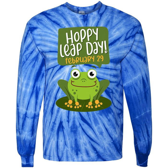 Funny Frog Lover Hoppy Leap Day February 29 Gift Tie-Dye Long Sleeve Shirt