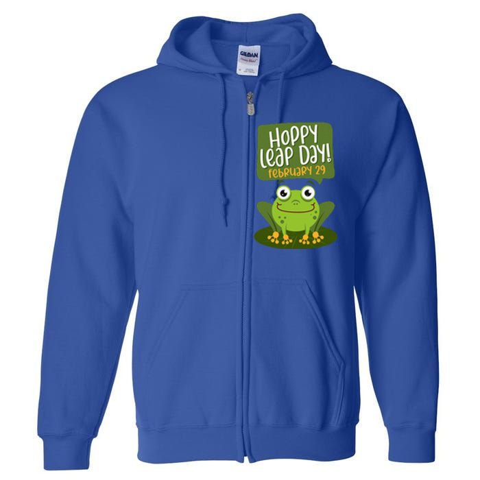 Funny Frog Lover Hoppy Leap Day February 29 Gift Full Zip Hoodie