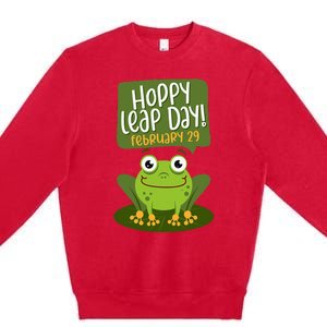 Funny Frog Lover Hoppy Leap Day February 29 Gift Premium Crewneck Sweatshirt