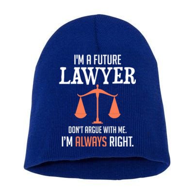 Funny Future Lawyer Law School Student Gift Short Acrylic Beanie