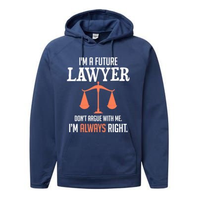 Funny Future Lawyer Law School Student Gift Performance Fleece Hoodie