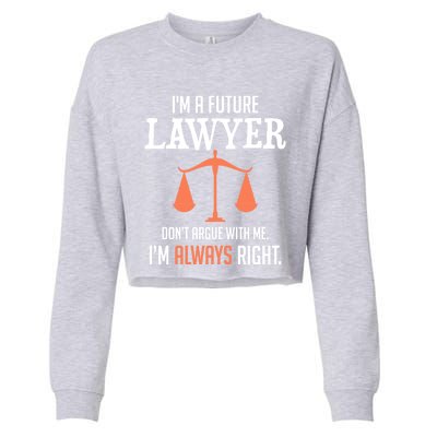 Funny Future Lawyer Law School Student Gift Cropped Pullover Crew