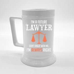 Funny Future Lawyer Law School Student Gift Beer Stein