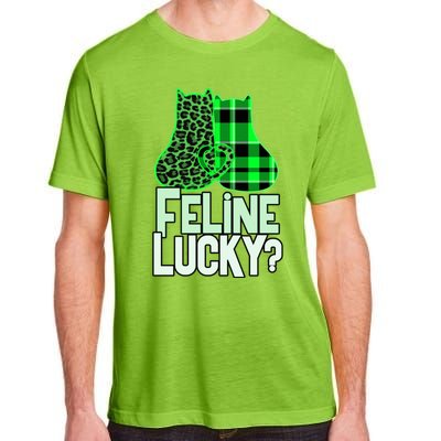 Funny Feline Lucky Feeling My Cats Luck St Patrick's Gift Adult ChromaSoft Performance T-Shirt