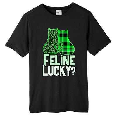 Funny Feline Lucky Feeling My Cats Luck St Patrick's Gift Tall Fusion ChromaSoft Performance T-Shirt