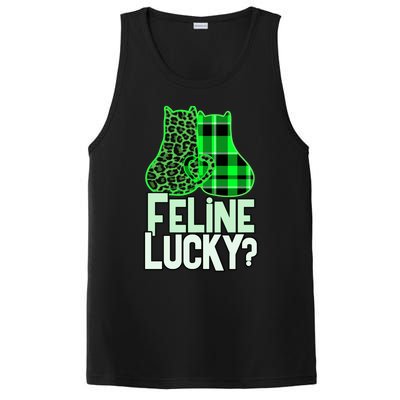 Funny Feline Lucky Feeling My Cats Luck St Patrick's Gift PosiCharge Competitor Tank