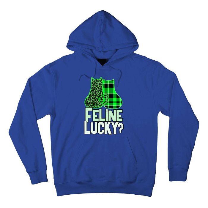 Funny Feline Lucky Feeling My Cats Luck St Patrick's Gift Hoodie