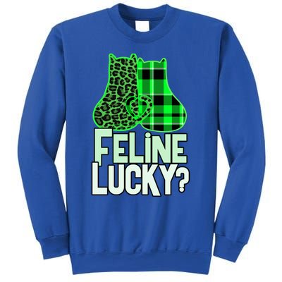 Funny Feline Lucky Feeling My Cats Luck St Patrick's Gift Sweatshirt