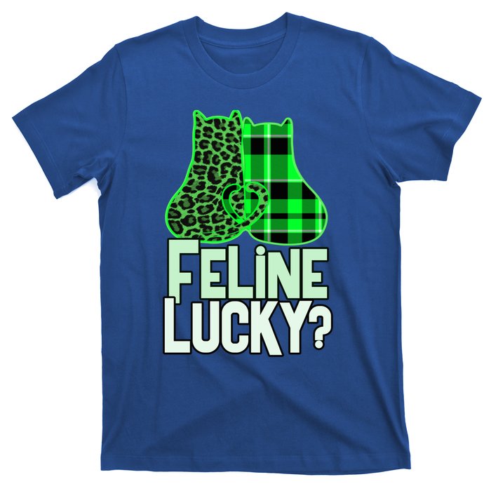 Funny Feline Lucky Feeling My Cats Luck St Patrick's Gift T-Shirt