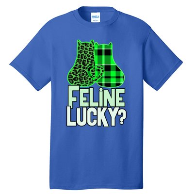 Funny Feline Lucky Feeling My Cats Luck St Patrick's Gift Tall T-Shirt