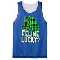 Funny Feline Lucky Feeling My Cats Luck St Patrick's Gift Mesh Reversible Basketball Jersey Tank