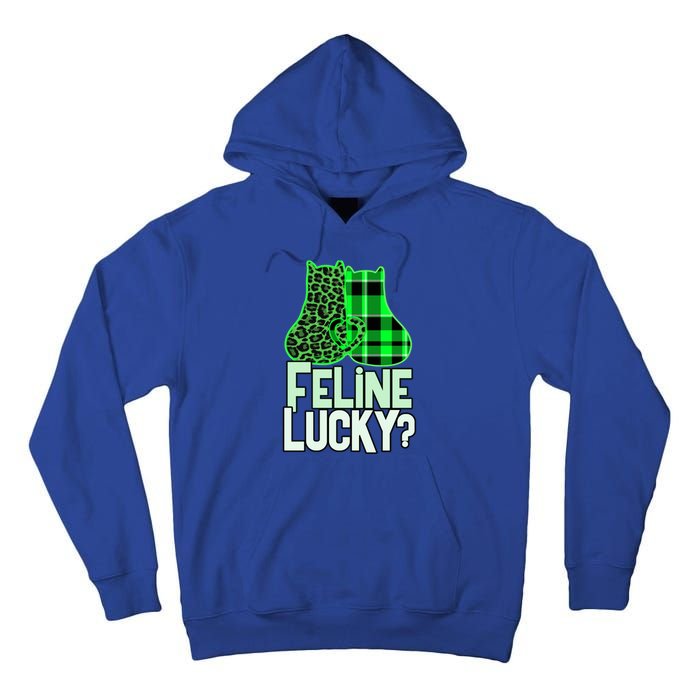 Funny Feline Lucky Feeling My Cats Luck St Patrick's Gift Tall Hoodie