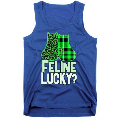 Funny Feline Lucky Feeling My Cats Luck St Patrick's Gift Tank Top