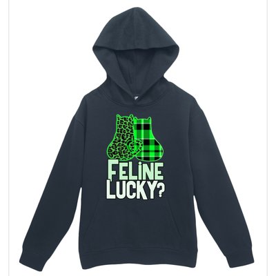 Funny Feline Lucky Feeling My Cats Luck St Patrick's Gift Urban Pullover Hoodie